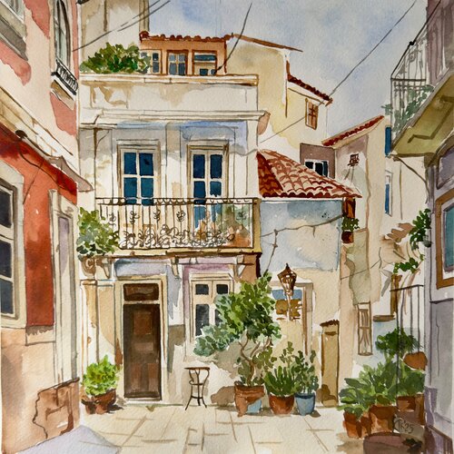 Hidden Corners of Lisbon 6 van Irina Kurganskaya, Schilderij te koop op Singulart