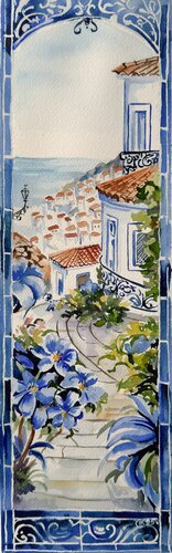 Blue Soul of Portugal 5 di Irina Kurganskaya, Pittura in vendita su Singulart