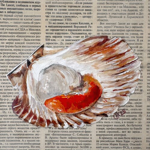 Shell Story: A Scallop Exclusive von Irina Kurganskaya, Malerei kaufen auf Singulart