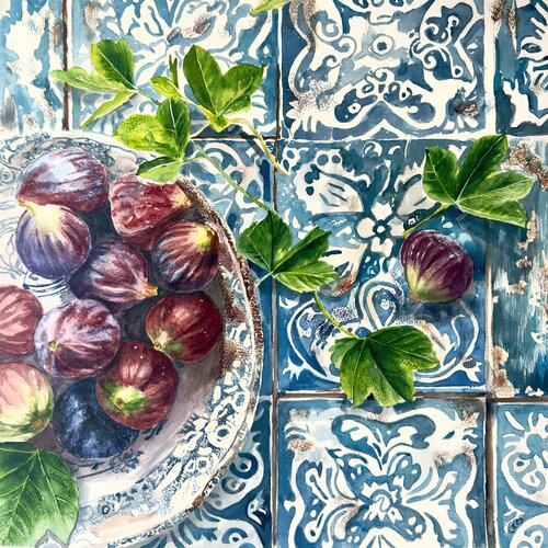 Portuguese Harvest on Azulejo Time – Juicy Figs Irina Kurganskaya