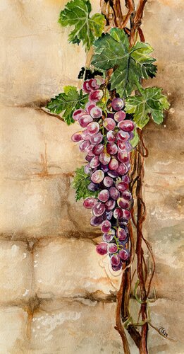 Whispers Through the Wall – Grapevine von Irina Kurganskaya, Malerei kaufen auf Singulart