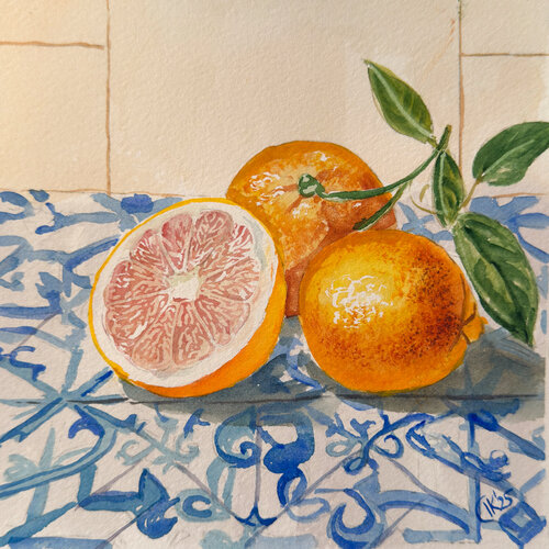 Oranges mini 2 de Irina Kurganskaya, Pintura a la venta en Singulart