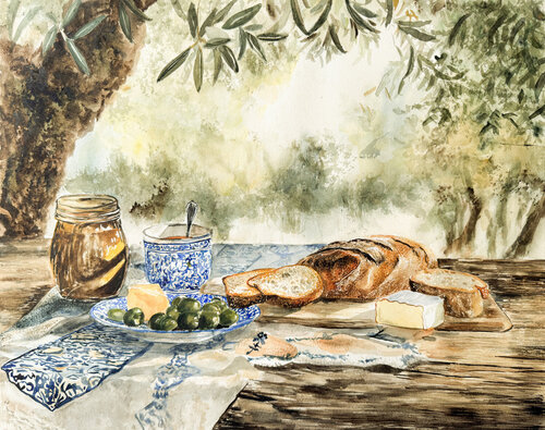 Breakfast under the Olives von Irina Kurganskaya, Malerei kaufen auf Singulart