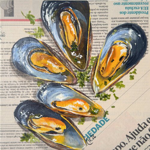 The Daily Mussels van Irina Kurganskaya, Schilderij te koop op Singulart