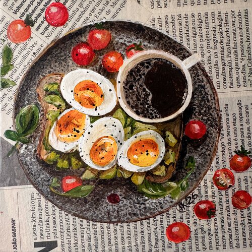 Breakfast Brief von Irina Kurganskaya, Malerei kaufen auf Singulart