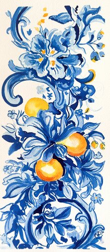 Azul & Citrus 2 par Irina Kurganskaya, Peinture en vente sur Singulart
