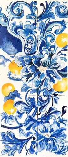 Azul & Citrus 3 par Irina Kurganskaya, Peinture en vente sur Singulart