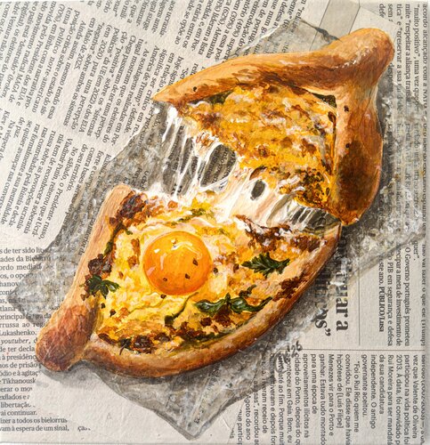 Oven Edition: Khachapuri par Irina Kurganskaya, Peinture en vente sur Singulart