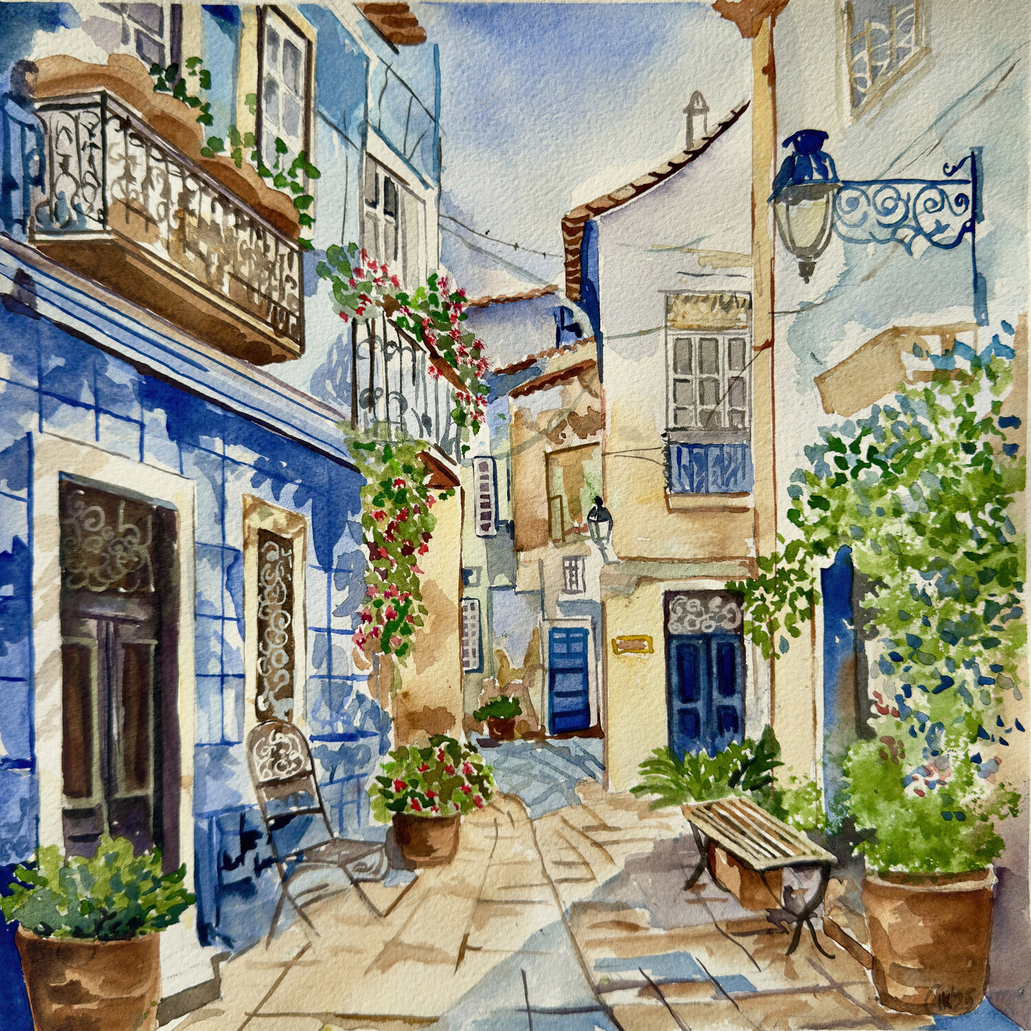 Hidden Corners of Lisbon 9 Irina Kurganskaya Originalgemälde zu verkaufen