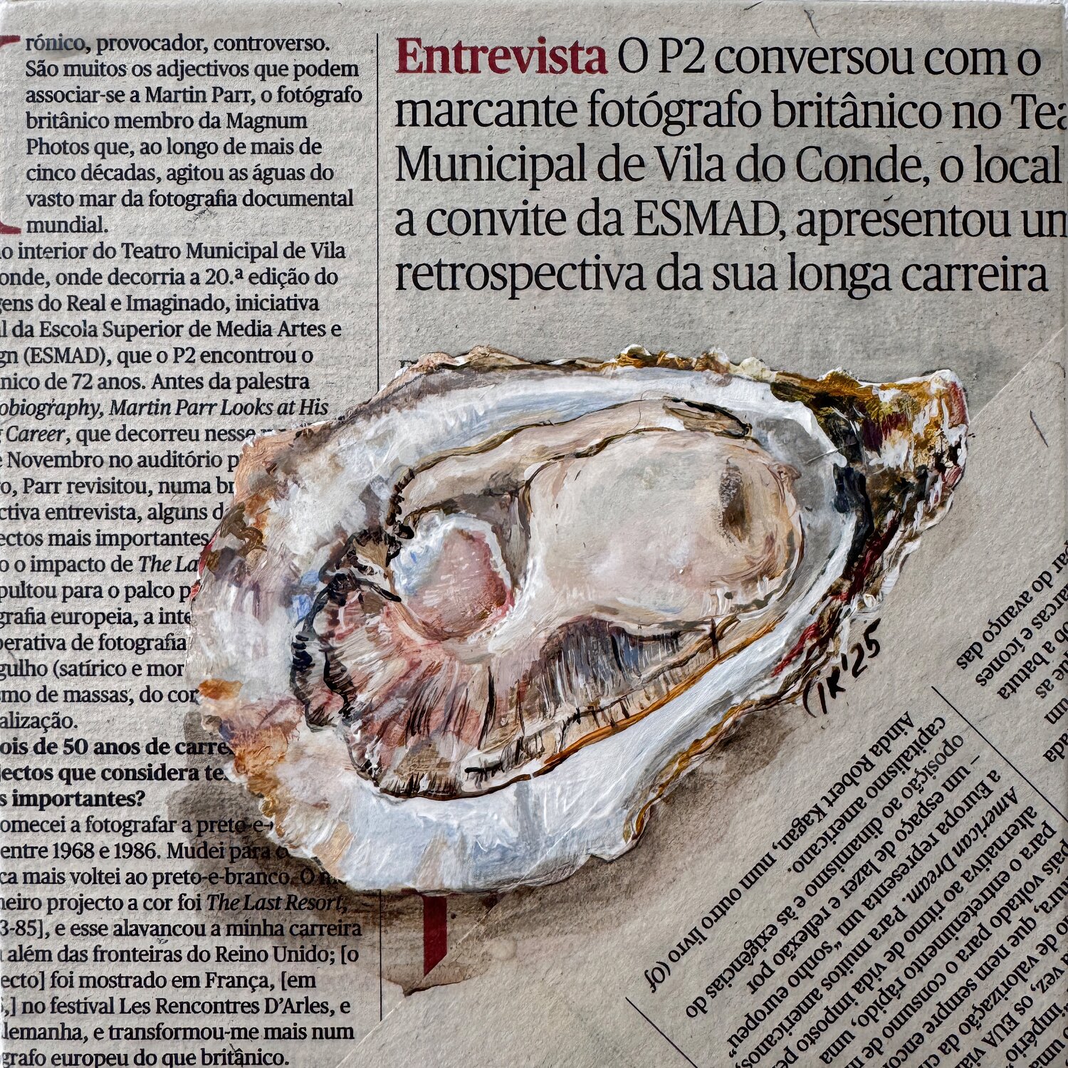 Coastal Headlines: Shell Story Continues Irina Kurganskaya Dipinto originale in vendita