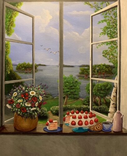 The Swedish window von Eleonor Dan, Malerei kaufen auf Singulart