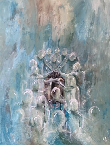 Never Truly Alone – Surrounded by Love. van Eleonor Dan, Schilderij te koop op Singulart