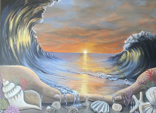 The waves in our hand. by Eleonor Dan, Painting for Sale on Singulart