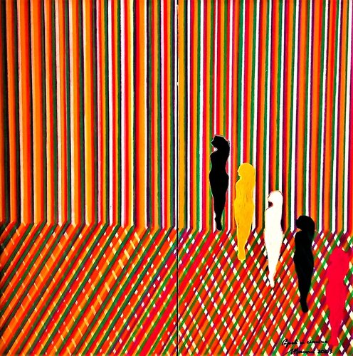Popoli in cammino by Romano Mosconi, 회화 for Sale on Singulart