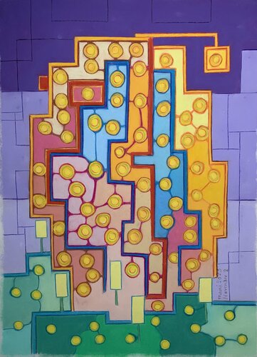 Tall buildings van Gerard Ceulemans, Schilderij te koop op Singulart