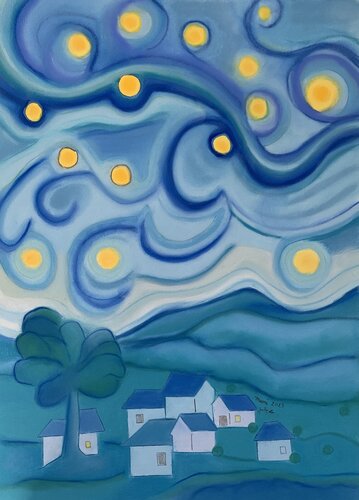 A Starry Night van Gerard Ceulemans, Schilderij te koop op Singulart