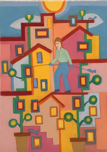 The Tightrope Walker van Gerard Ceulemans, Schilderij te koop op Singulart