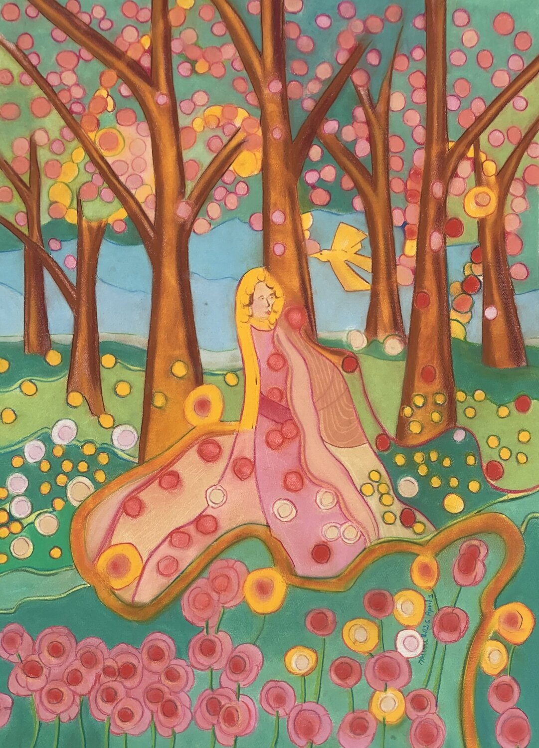 The little princess in the magical forest Gerard Ceulemans Origineel schilderij te koop