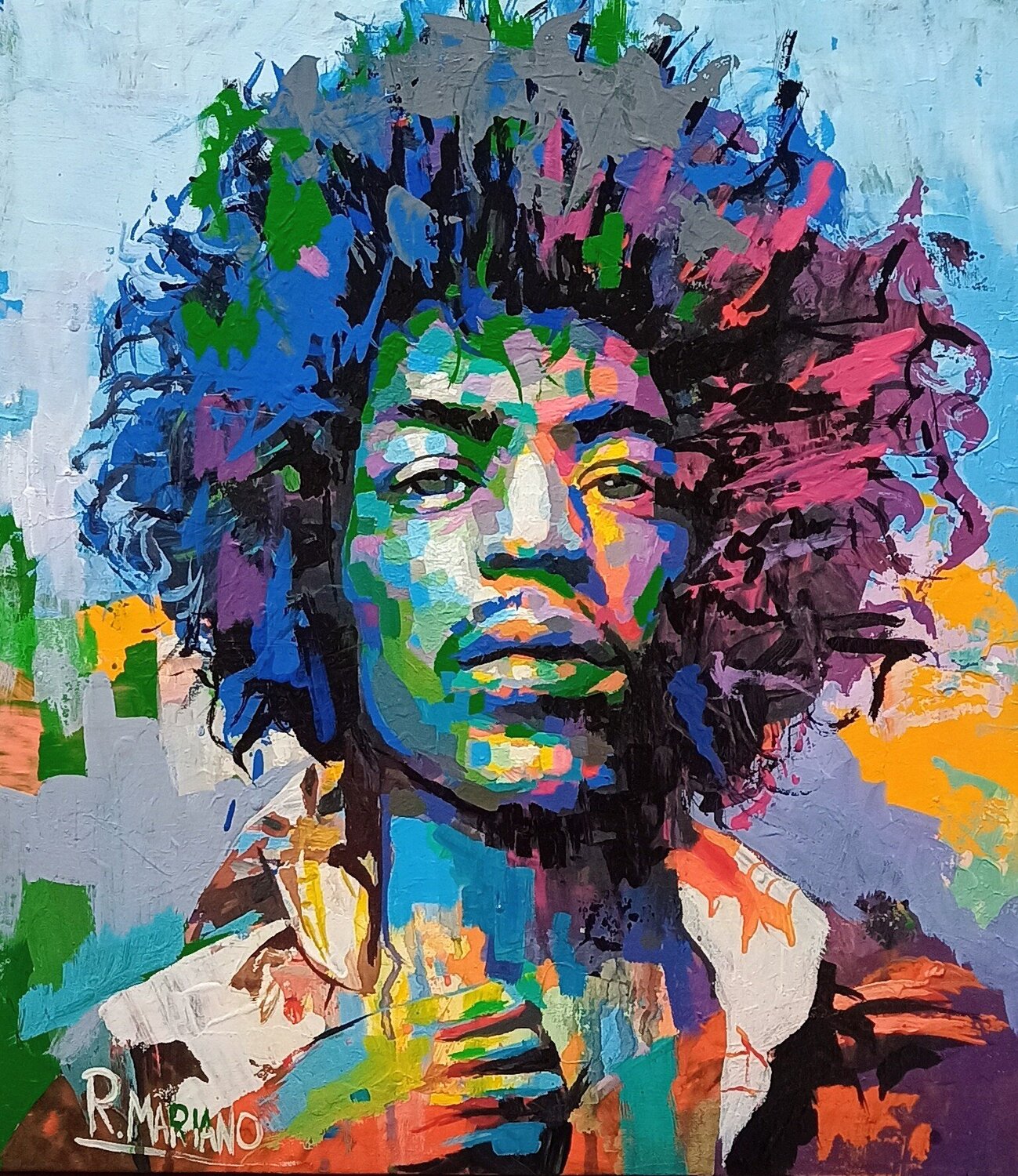 Jimi hendrix RODRIGO BARBOSA Dipinto originale in vendita