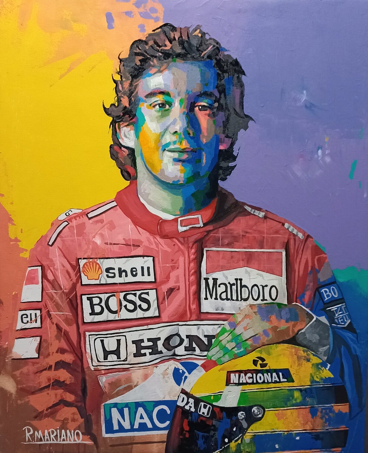 Ayrton senna RODRIGO BARBOSA Pintura original en venta