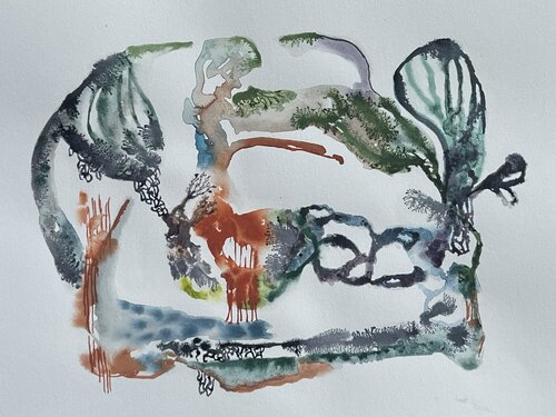 GEDANKENGEWÄCHS 13 by Sabine Hilscher, Work on Paper for Sale on Singulart