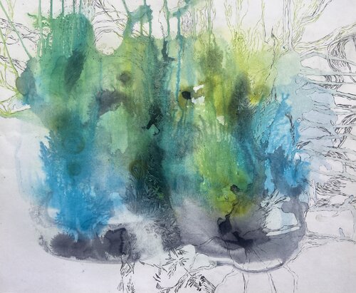FROZEN PAPER - roots by Sabine Hilscher, Work on Paper for Sale on Singulart