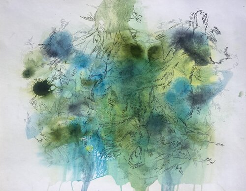 FROZEN PAPER - wind by Sabine Hilscher, Work on Paper for Sale on Singulart