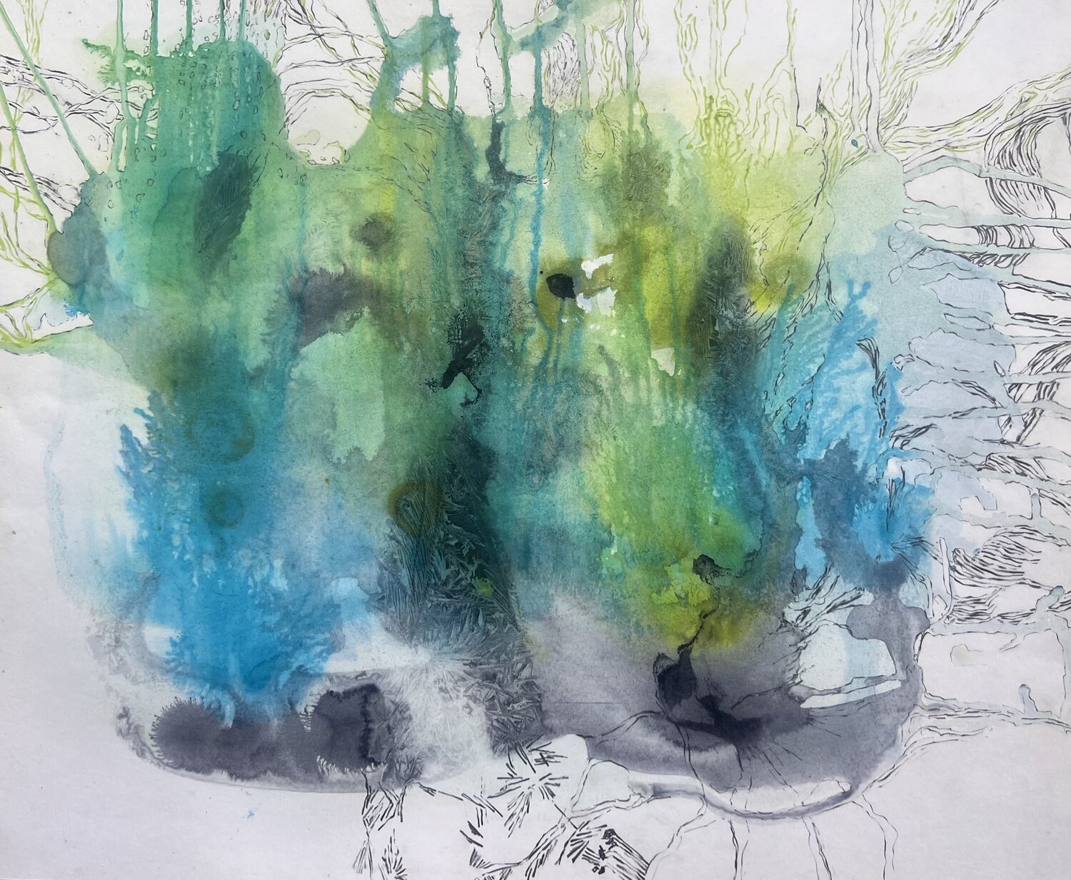 FROZEN PAPER - roots Sabine Hilscher Work on Paper for sale