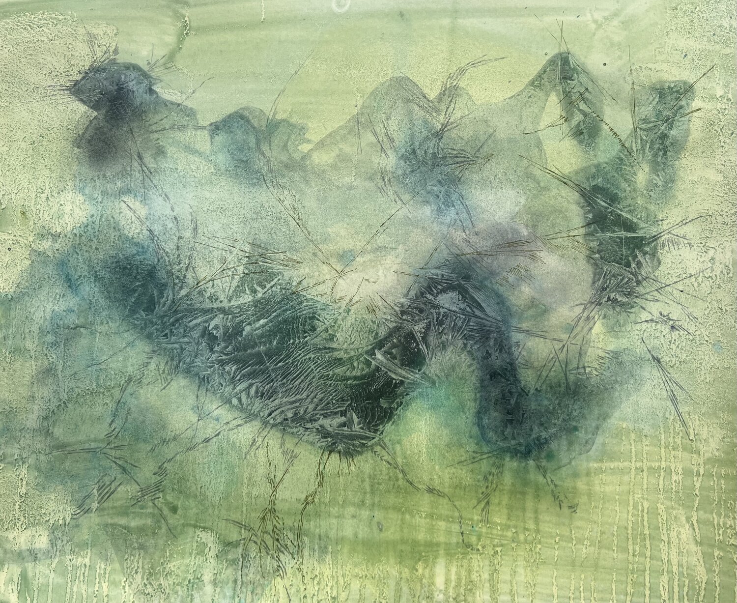 FROZEN PAPER - mountains Sabine Hilscher Œuvre sur papier à vendre