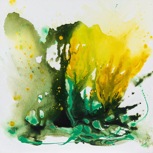 Spring Explosion – Abstract Flow Painting by Laura Miskinyte, 油畫 for Sale on Singulart