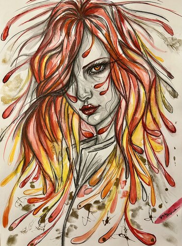 Red pasión di Erika Marzana, Opera su carta in vendita su Singulart