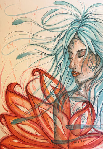 Lía , lo spirito della femminilità by Erika Marzana, Work on Paper for Sale on Singulart