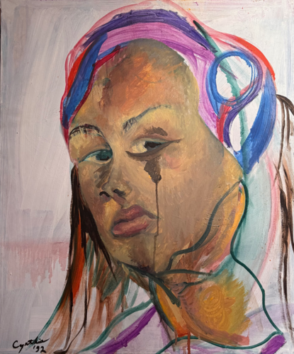 Young lady from Kenya van Cynthia Ruffin Simon, Schilderij te koop op Singulart
