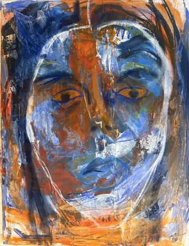 Self-prtrait of Cynthia by Cynthia Ruffin Simon, 종이 for Sale on Singulart