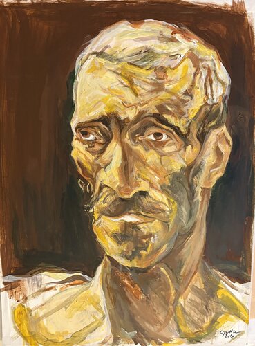Portrait of a white man (after Delacroix) by Cynthia Ruffin Simon, Work on Paper for Sale on Singulart