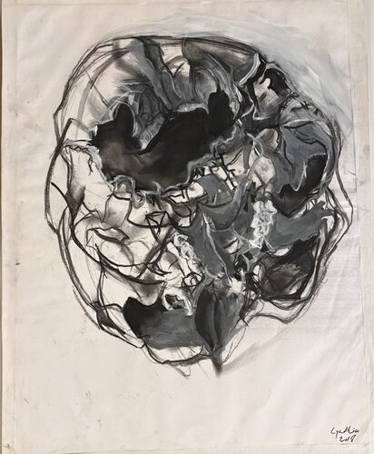 Skull seen from below von Cynthia Ruffin Simon, Werk auf Papier kaufen auf Singulart
