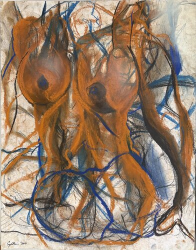 Nue assise par Cynthia Ruffin Simon, Œuvre sur papier en vente sur Singulart
