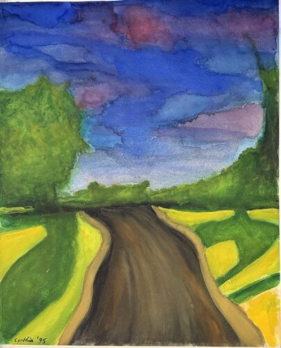 The Track in Bali Countryside van Cynthia Ruffin Simon, Schilderij te koop op Singulart