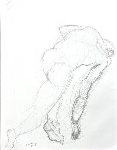 Nu courbé by Cynthia Ruffin Simon, 종이 for Sale on Singulart