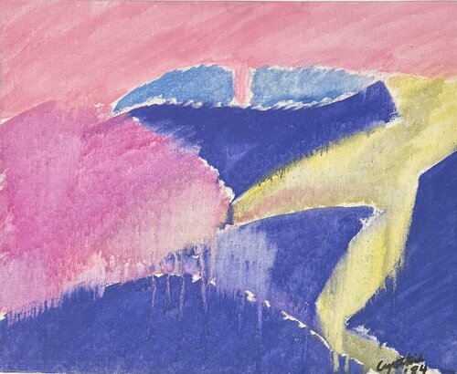 Etude pour paysage de vignobles de Gaillac di Cynthia Ruffin Simon, Pittura in vendita su Singulart