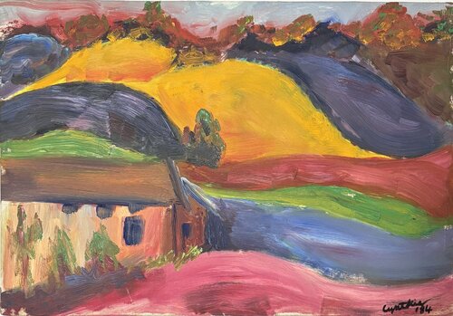 Ferme au milieu des vignobles du Tarn von Cynthia Ruffin Simon, Malerei kaufen auf Singulart