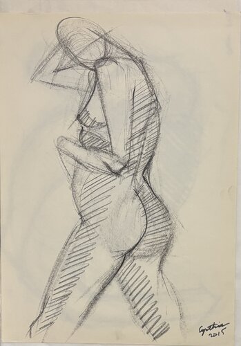 Etude de Nue debout pour Amazones by Cynthia Ruffin Simon, Work on Paper for Sale on Singulart