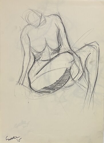 Etude de Nue assise by Cynthia Ruffin Simon, Work on Paper for Sale on Singulart