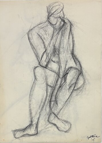 Etude de Nue assise by Cynthia Ruffin Simon, Work on Paper for Sale on Singulart