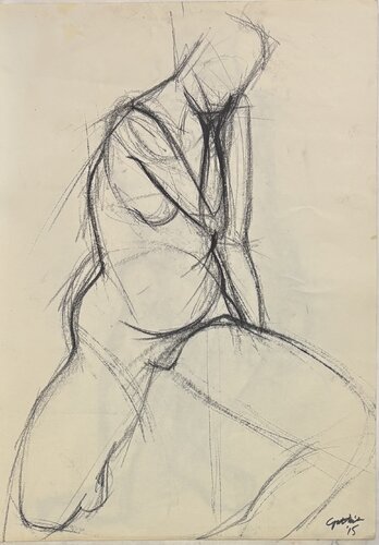 Etude de Nue squatting van Cynthia Ruffin Simon, Werk op papier te koop op Singulart
