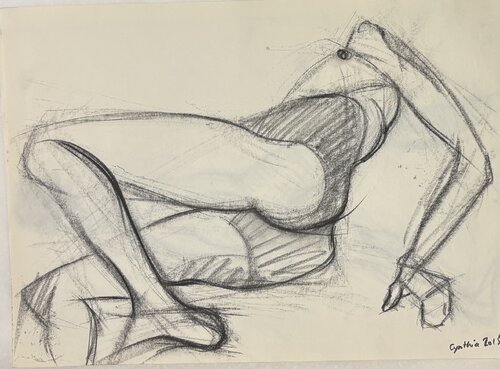 Nude getting up by Cynthia Ruffin Simon, 소묘 for Sale on Singulart