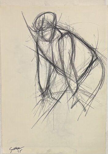 Man resting on his knees von Cynthia Ruffin Simon, Werk auf Papier kaufen auf Singulart
