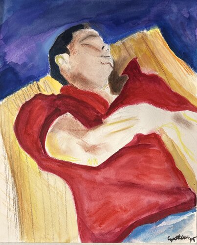 Siesta for a Balinese worker di Cynthia Ruffin Simon, Opera su carta in vendita su Singulart