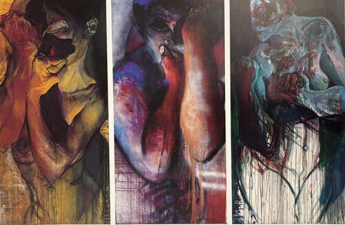Boxing Women. (Tryptic) van Cynthia Ruffin Simon, Schilderij te koop op Singulart
