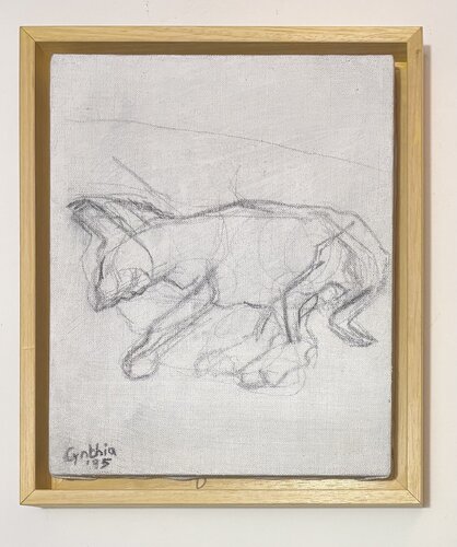 Bali dog sleeping on the street de Cynthia Ruffin Simon, Dibujo a la venta en Singulart